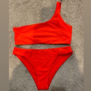 Red one shoulder bikini set (BRAND NEW!!)